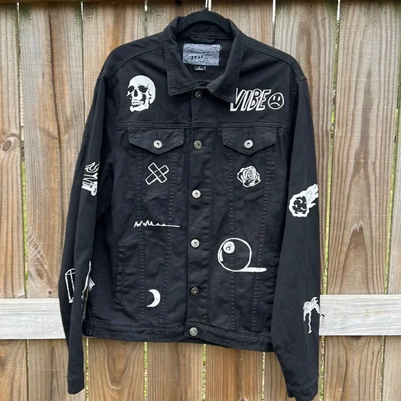 Brooklyn Cloth Jackets Coats Brooklyn Cloth Black True Doodle Denim Shirt Jacket Poshmark